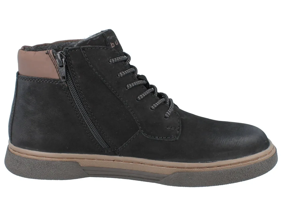 BUGATTI Herren Stiefel schwarz geöltes Leder