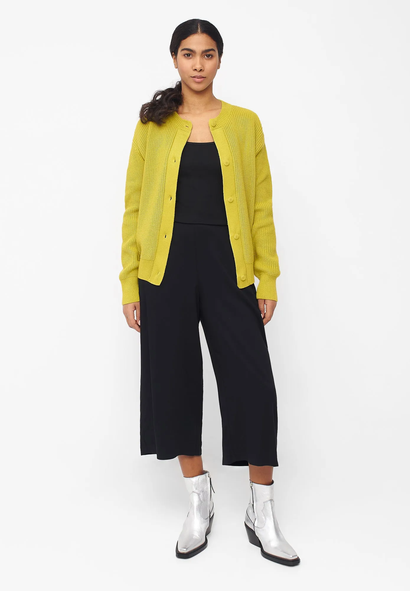 Cardigan OLINA aus Bio-Baumwolle - Dusty Lime