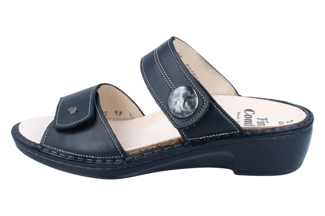 FINN COMFORT Felice Damen Pantoletten schwarz Glattleder