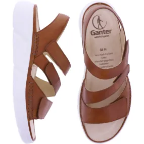 Ganter | Halina | Cognac-Braun | Kalbsleder | Wechselfußbett | Weite: H | 7-200471-2600 | Sandalen