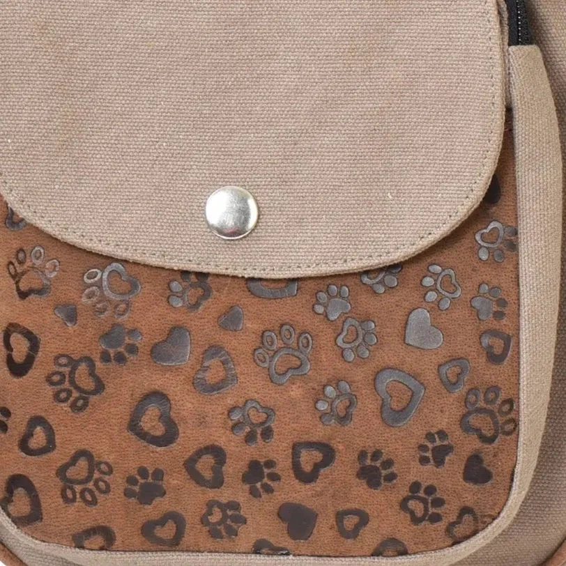 Gassi-Tasche Leder Vintage mit Prgung aus Wildleder - NJ-Hannover HS 4803