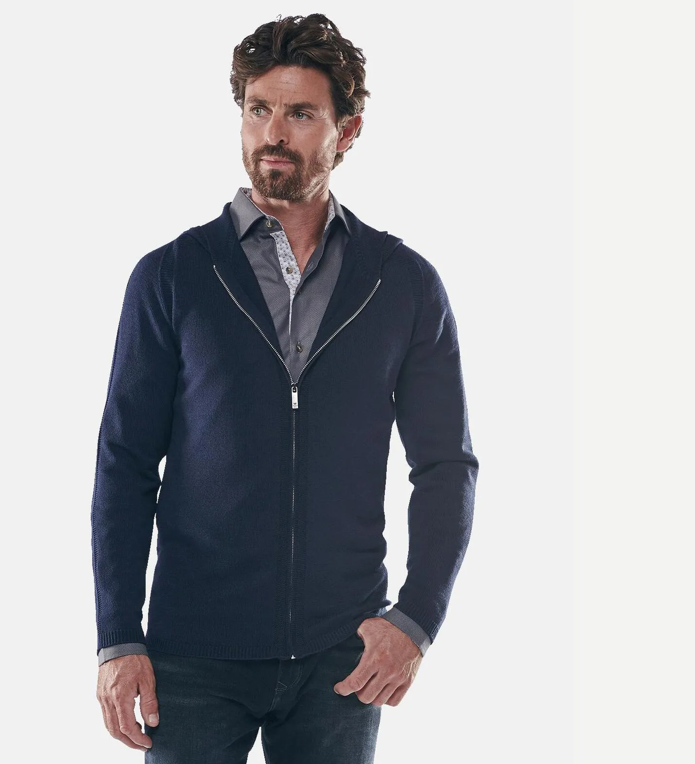 Herren ENGBERS GERMANY Cardigan mit Seidenanteil in Blau kaufen 30524