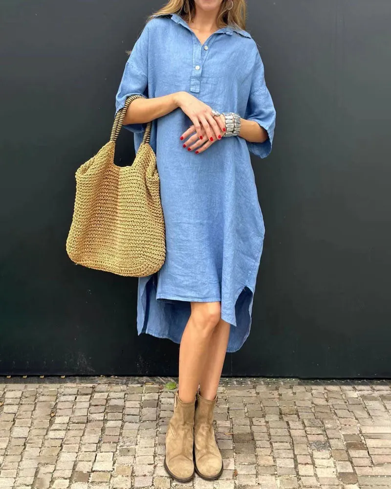 Lässiges Kleid mit Knopfverschluss
