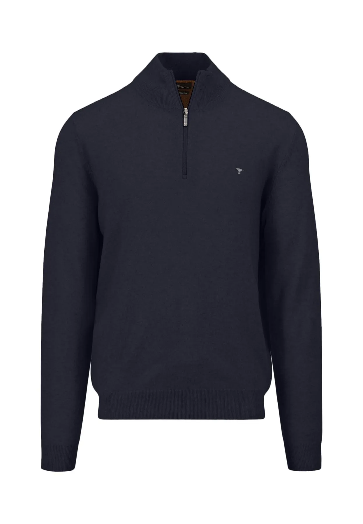 Pullover aus 100% Wolle mit Troyer-Kragen