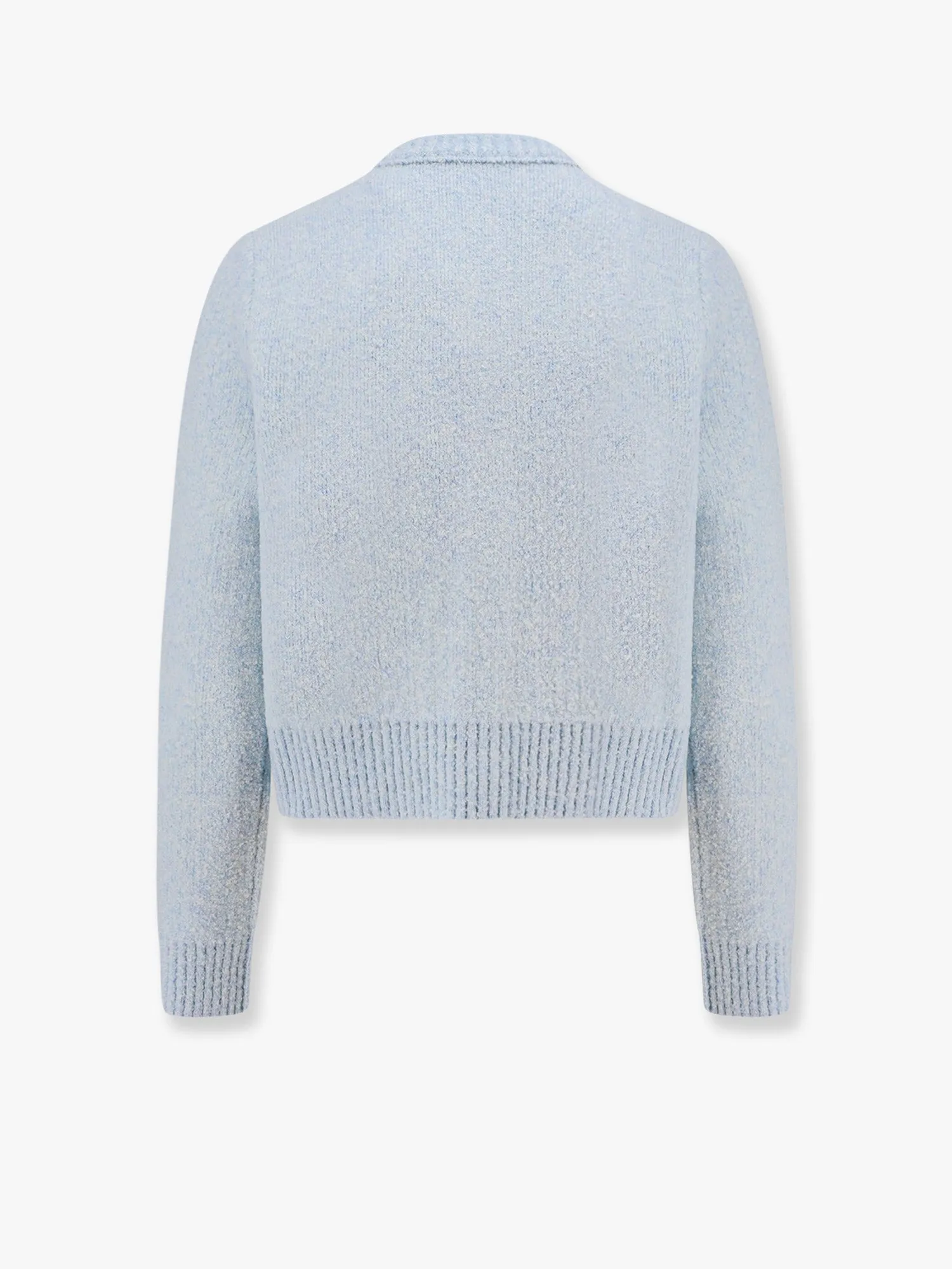 Pullover Bottega Veneta Blue Cropped Bouclé Cardigan 812469V4WQ04033