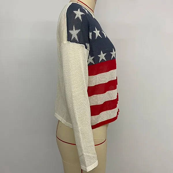 Pullover im modischen Stil mit US-Flaggenmotiv