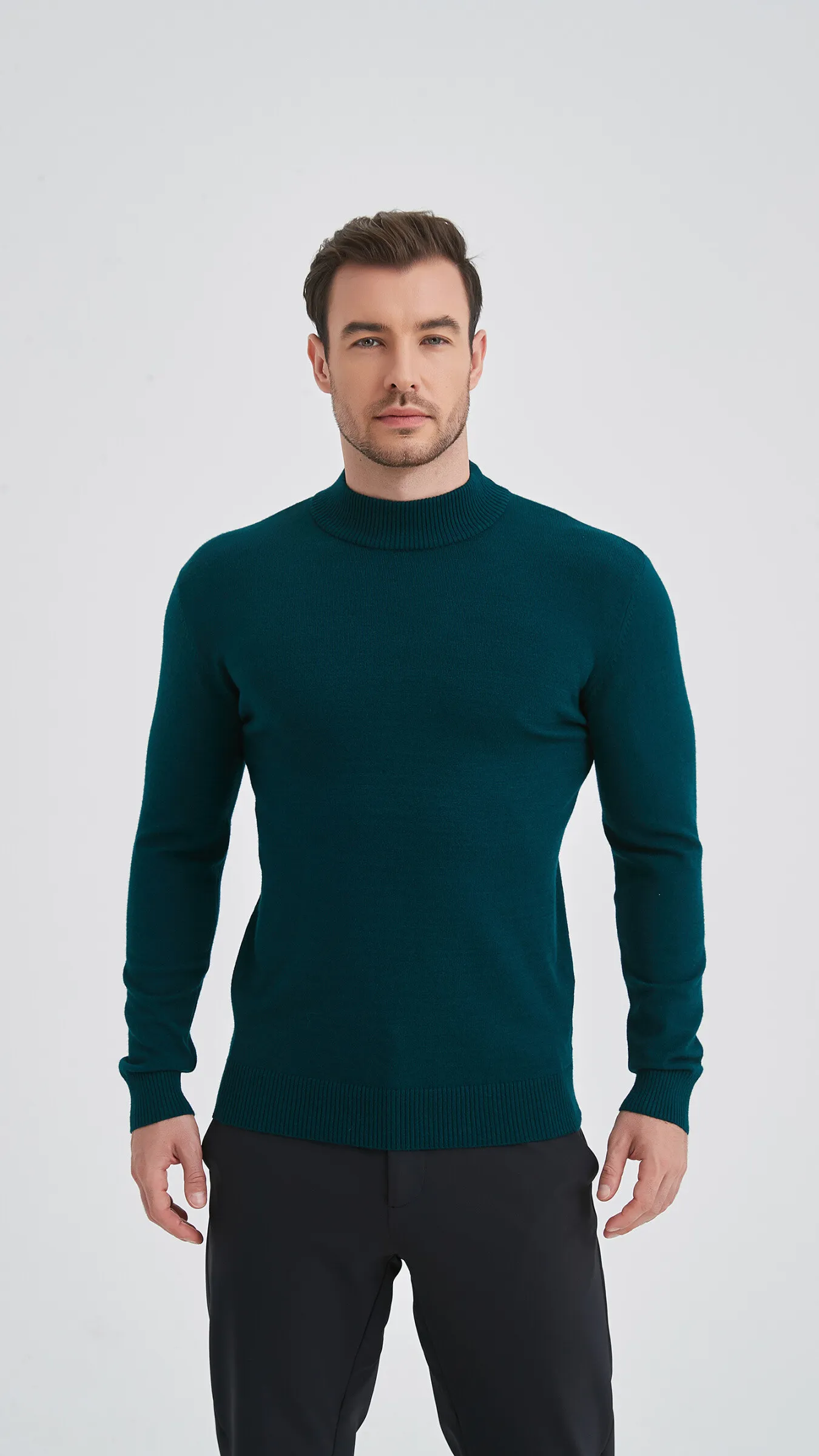 Pullover mit Stehkragen „Cashmere Touch“ – Khaki