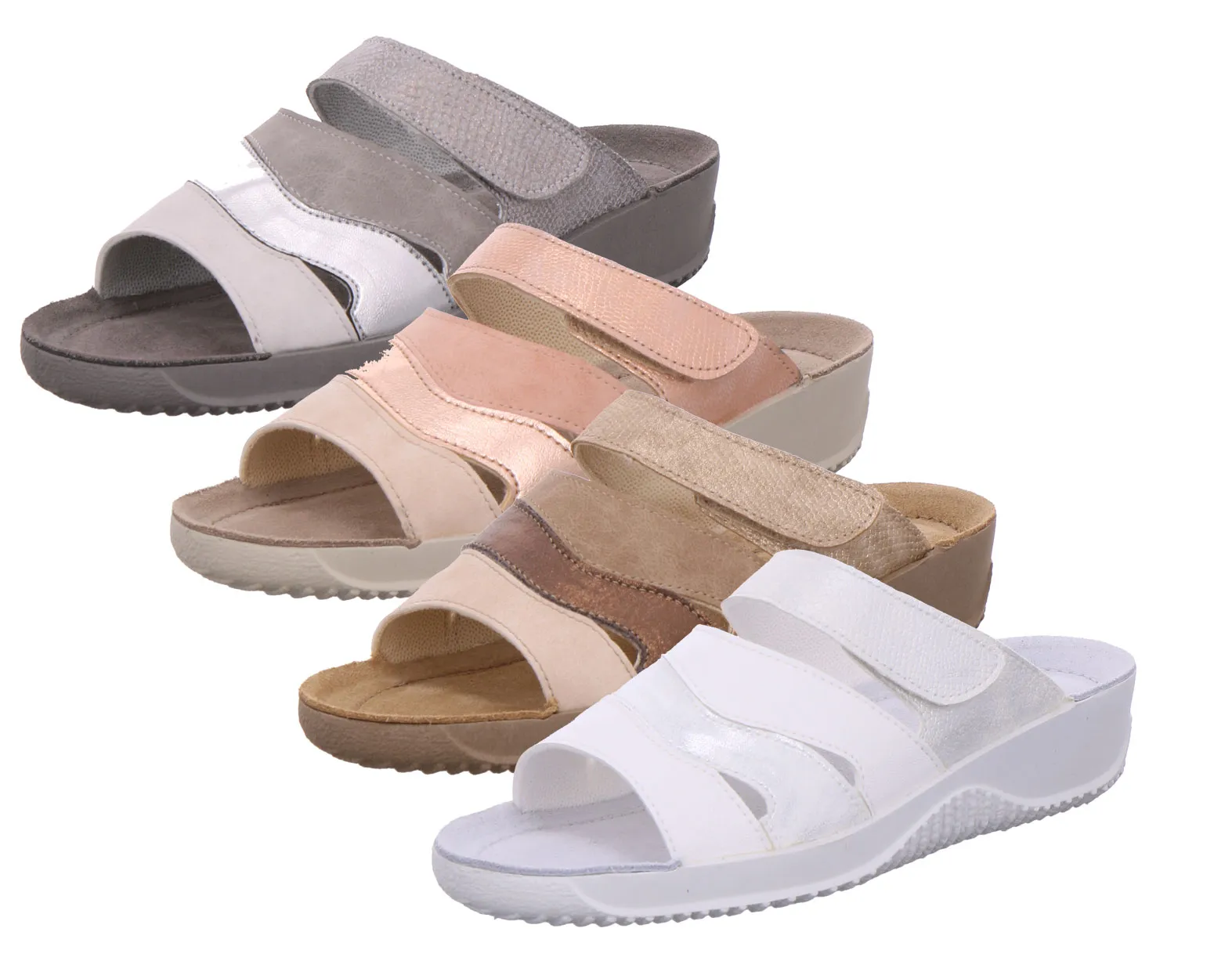 Rohde 1953 Soltau-40 Damen Pantoletten Clogs Weite F 1/2 multicolor