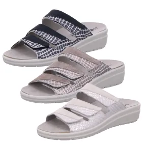 Rohde Rivella 5736 Damen Pantoletten Leder Keilabsatz Clogs