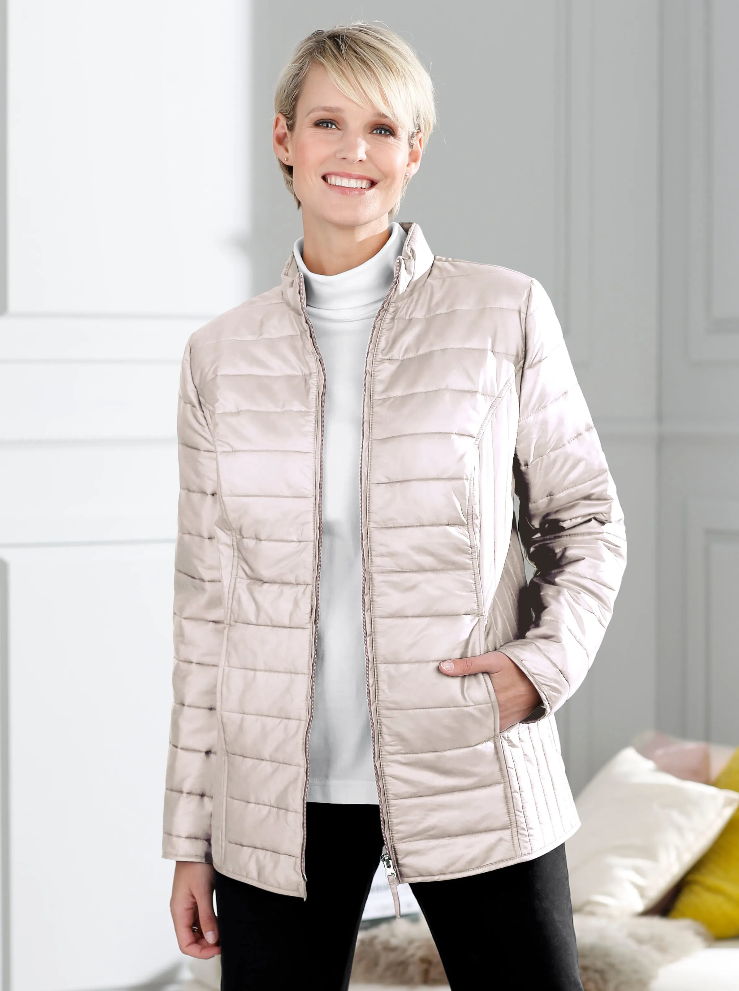 Steppjacke in wollweiß