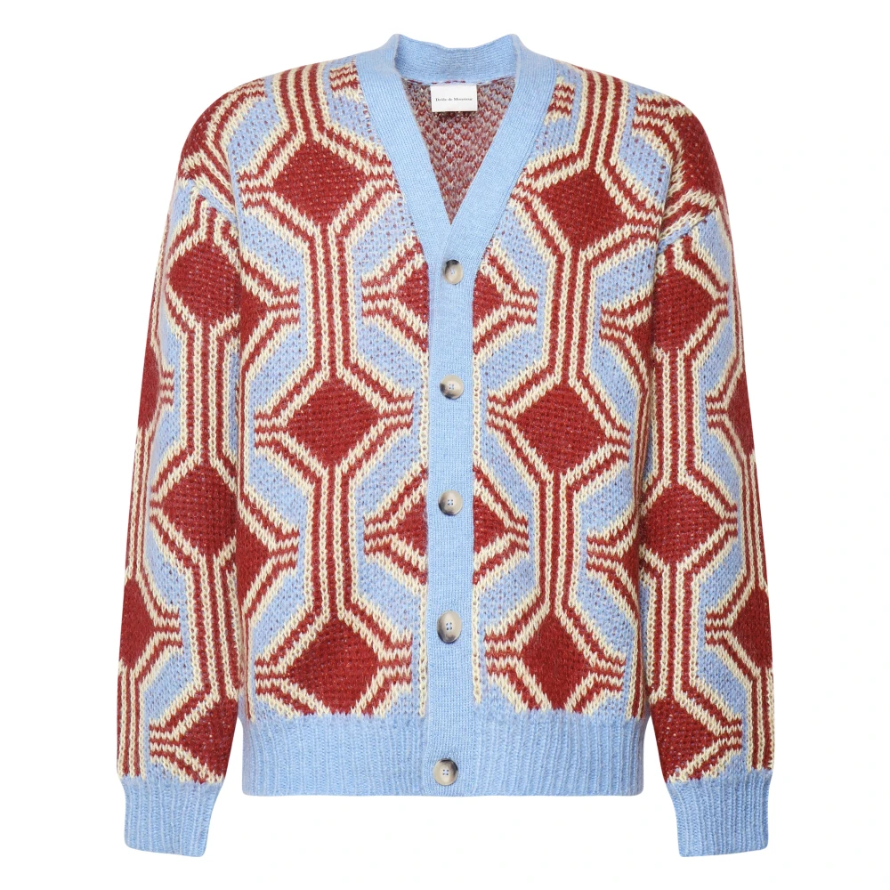 Woll-Cardigan mit geometrischem Muster Pullover