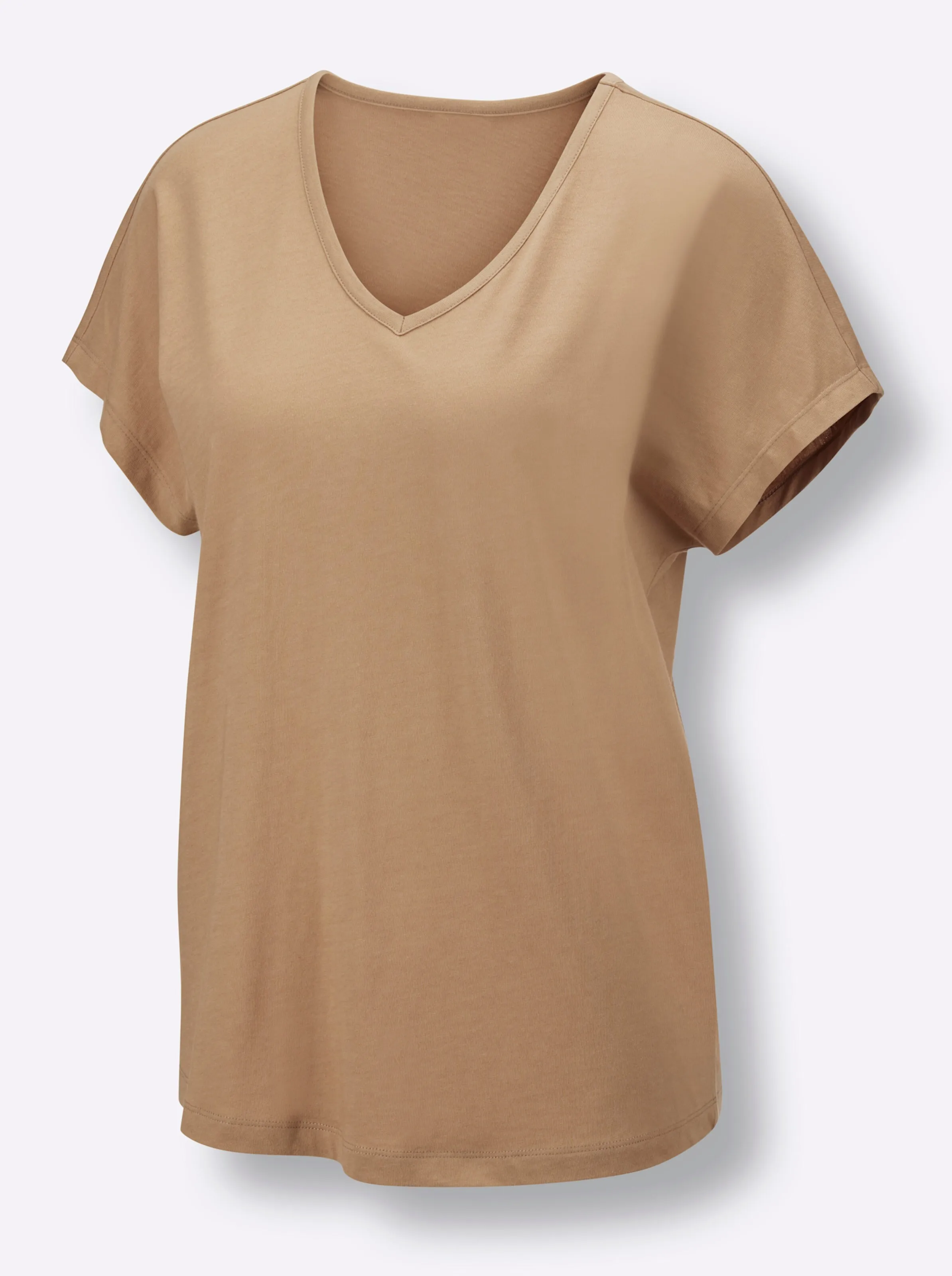 wäschepur Shorty in camel-schwarz-bedruckt